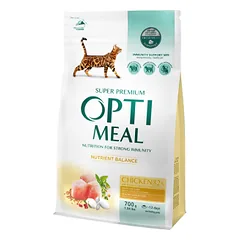 OPTIMEAL™ Visavertis pašaras suaugusioms katėms su vištiena, 0,7 kg