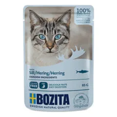 Bozita konservai su silkės gabaliukais padaže katėms - Pet24