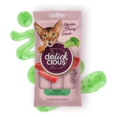 Delickcious kreminiai skanėstai katėms su tunu ir alaviju, 4x15g