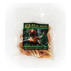 Vištienos kulšelė ant kalcio kauliuko REAL DOG Snacks 500g