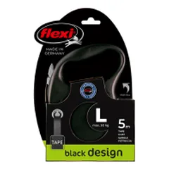 Flexi Black Design juostinis, juodas pavadėlis šunims, L, 5 m — 2 nuotrauka