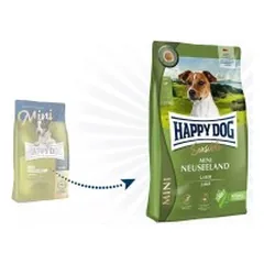 Happy Dog Mini Neuseeland visavertis pašaras mažų veislių suaugusiems šunims su ėriena ir ryžiais, 300 g