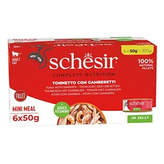 SCHESIR Mix skonių želė 18x50 g šlapias maistas katėms