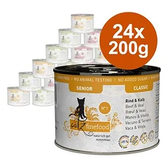 catz finefood Senior ekonominė pakuotė, drėgnas maistas katėms 24 x 200 g