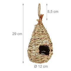 Paukščių namelis Relaxdays 10031001.0, 1 vnt, Ruda, Ø 12 × 29 cm — 4 nuotrauka