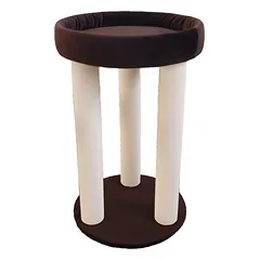 Tvirta, medinė draskyklė su trimis stulpais ir guoliu, 82cm (pasirenkama spalva, virvė)