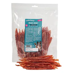 CHRUP&GO Ančių krūtinėlės džiovintos juostelės, 24 x 500 g – skanėstas šunims