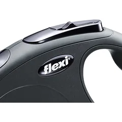 FLEXI New classic L tape automatinis pavadėlis šunims iki 50kg, juosta 8m, juodas — 2 nuotrauka