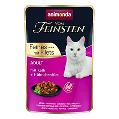 ANIMONDA Cat Vom Feinsten suaugusiems katėms: veršiena + vištienos filė, maišelis 85 g