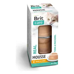 Brit Care Mousse putėsiai katėms su tunu ir skumbre, 6x25 g
