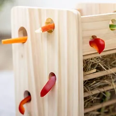 Kerbl Pet šieno ir daržovių bokštas smulkiems gyvūnams, L 24 x B 24 x H 30 cm — 4 nuotrauka