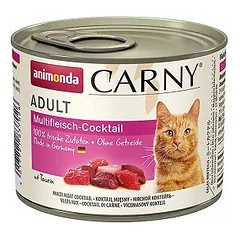 ANIMONDA Cat Carny Adult, skonis: įvairių rūšių mėsos mišinys, 200 g 
