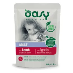 Oasy Adult Lamb guliašas su ėriena suaugusioms katėms
