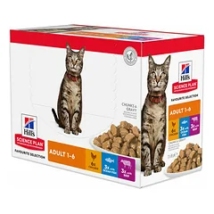 Hills Science Plan Cat Adult 1-6 with Chicken, Ocean fish, Beef 12x85g