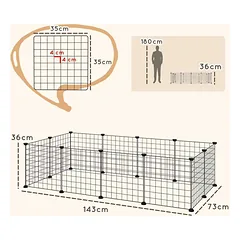 Gyvūnų aptvaras PawHut 106x73x36cm., juodos spalvos — 3 nuotrauka