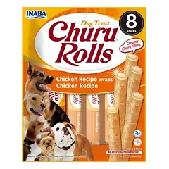 INABA Churu ritinėliai šunims – vištiena 3x(8x12g) + vištiena su lašiša 3x(8x12g)