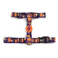 Dashi Pumpkin Back Harness - reguliuojami šunų diržai su Helovino moliūgų raštu, XS — 3 nuotrauka