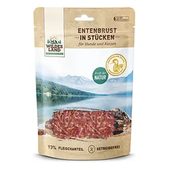 WILDES LAND Fleischsnacks Duck Breast Pieces užkandis šunims ir katėms su antiena, 200 g