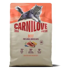 CARNILOVE TRUE FRESH Cat Dry Beef Adult Cat Large Breed sausas maistas katėms
