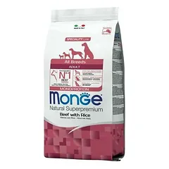 Monge All Breeds Adult Monoprotein su jautiena ir ryžiais, sausas maistas šunims 2,5 kg parduotuvėje 1petshop.lt