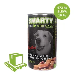 SMARTY Dog Elniena gabalėliai, skardinė 1240 g (padėklas 672 vnt)