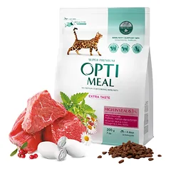 Optimeal™ Visavertis sausas ėdalas suaugusioms katėms su dideliu veršienos kiekiu 200g. – 10kg.