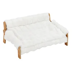 Paaukštinta sofa-guolis katėms iki 8 kg ir mažiems šunims, 70x47x30 cm, su nuimamu užvalkalu, balta