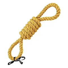 Europet Bernina žaislas šunims, žaidimo virvė su 2 kilpomis „tug life“, geltona, Matmenys: 52 cm — 3 nuotrauka