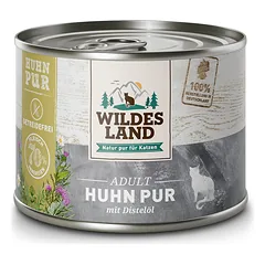 WILDES LAND PUR Adult Chicken konservai katėms gryna vištiena su saulėgrąžų aliejumi, 200 g