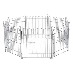lionto Kleintiergehege modular aus Metall mit Netz und Tür