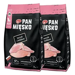 PAN MIŠKO Vištiena su triušiu jauniems katinams sausas maistas XS 2x5 kg