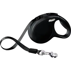 FLEXI New Classic Tape, XS dydis, nuo 3 m iki 12 kg, juodos spalvos