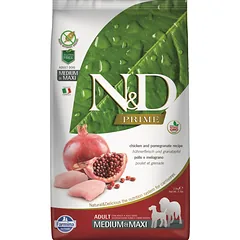 FARMINA N&D Prime Dog Adult Medium & Maxi Chicken & Pomegranate 2,5 kg Vištiena ir granatai