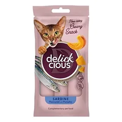 Delickcious Creamy Snack skanėstai katėms su sardinėmis ir moliūgais 6x60g