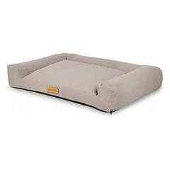 DOGESTE Teddy XL pilkas šuns guolis-sofa, 100 × 65 cm, su nemokamu personalizuotu užrašu — 3 nuotrauka