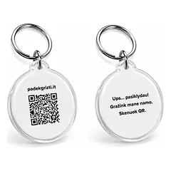Padėk Grįžti apvalios formos QR PAKABUKAS