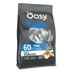 Oasy Grain Free Adult Sterilized sausas pašaras su žuvimi katėms - Pet24