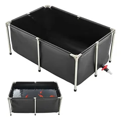 Drobinis antžeminis PVC žuvų tvenkinys 126,8 gal juodas