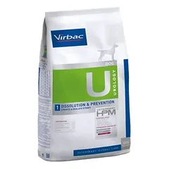 Virbac Veterinary HPM 1 Urology Dissolution & Prevention Dog sausas maistas šunims skirtas struvitinių akmenų tirpdymui, 3 kg parduotuvėje vetprekes.lt