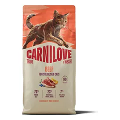 CARNILOVE TRUE FRESH Cat Beef Adult Cat Sterilised sausas maistas katėms