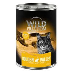 Wild Freedom kombinuotas rinkinys: 24 x 400 g Adult drėgnas maistas katėms + 3 x 45 g RAW, Wide Country - Huhn pur + Hühnerherzen — 5 nuotrauka
