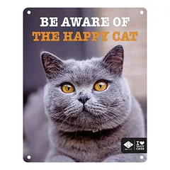 D&D Schild I Love Happy Cats „Be aware“