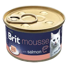 BRIT Premium by Nature Cat Mousse with Salmon 85 g lašišos tyrė, drėgnas kačių maistas