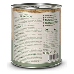 WILDES LAND Classic Adult Lamb with Rice konservai šunims su ėriena ir ryžiais, 800 g — 2 nuotrauka