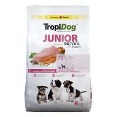 TROPIDOG Premium Junior mažų ir vidutinių veislių šunys su lašiša ir ryžiais 8kg photo