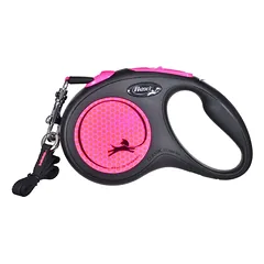 FLEXI New Neon Tape rožinis pavadėlis S-5m iki 15kg