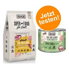 MAC´s kombinuotas rinkinys: 12 x 200 g drėgno maisto + 2 x 1,5 kg Superfood sauso maisto katėms