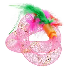 Hippie Pet kačių žaislas, su plunksnomis, 19 cm, violetinis — 2 nuotrauka
