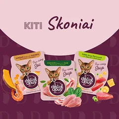 DELICKCIOUS konservuotas pašaras suaugusioms katėms - sriuba su pomidorais ir vištiena, 80 g — 5 nuotrauka