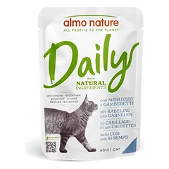Almo Nature Daily Cat Pouch with Code and Shrimps 70g su menke ir krevetėmis